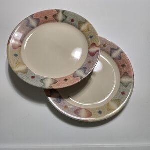 Set of 2 Corning Ware Corelle MIRAGE Southwestern Pattern Salad Plates